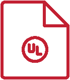 Icon of document with UL logo
