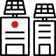 Icon - buildings with solar panels