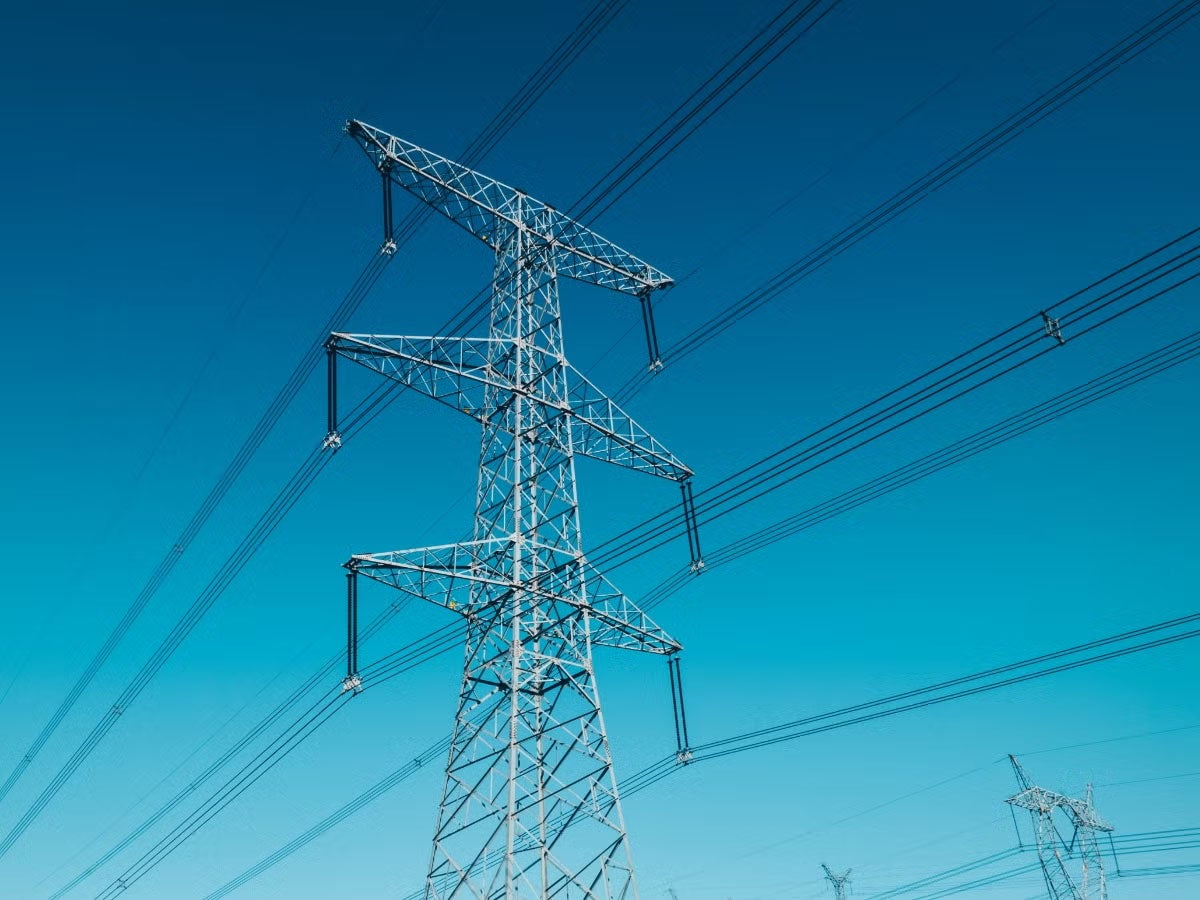 Electrical tower and power lines