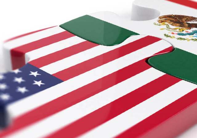 american and mexican flags