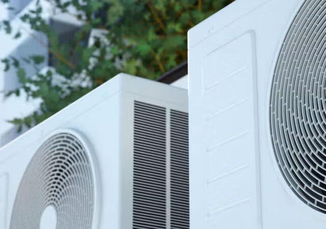 HVAC units on a corporate building