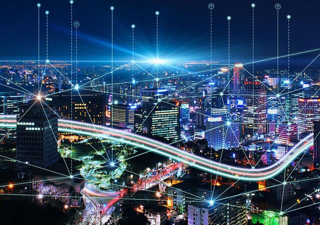 A city at night