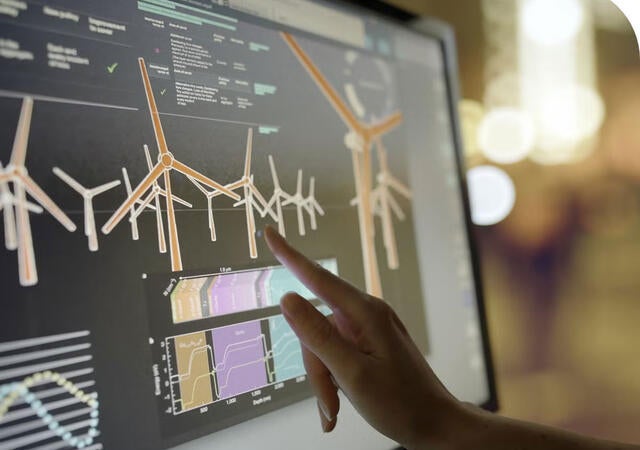 A person using wind software