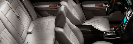 The interior of a luxury car