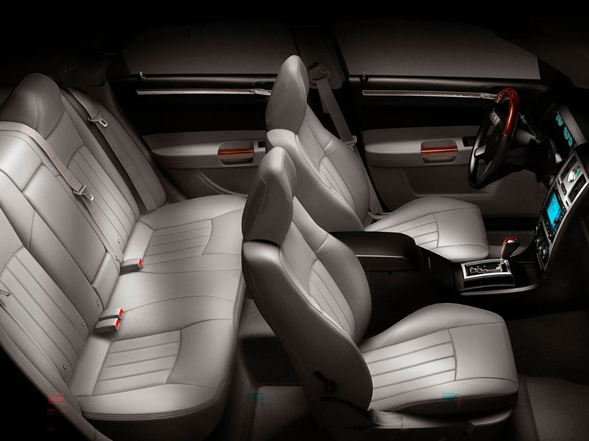 The interior of a luxury car