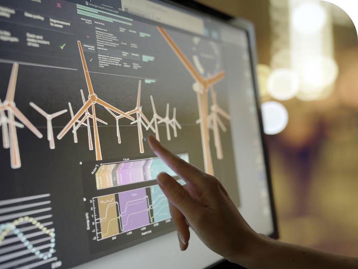 A person using wind software